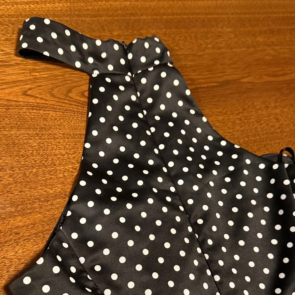 Jessica McClintock for Gunne Sax, Strapless Collared PolkaDot Holiday Party xmas - Picture 13 of 16